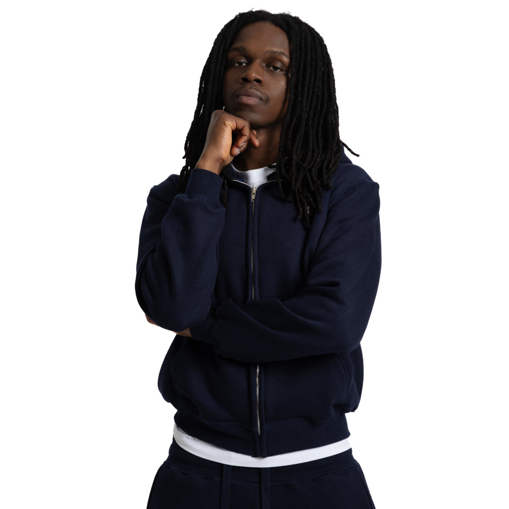 Load image into Gallery viewer, CLASSIC NAVY ZIP HOODIE
