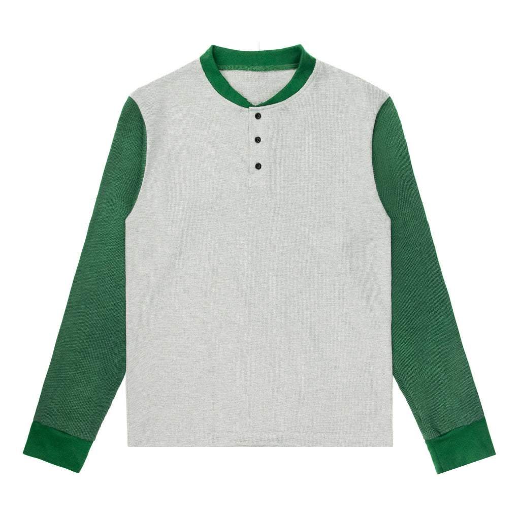 Load image into Gallery viewer, Knit Henley (Green)
