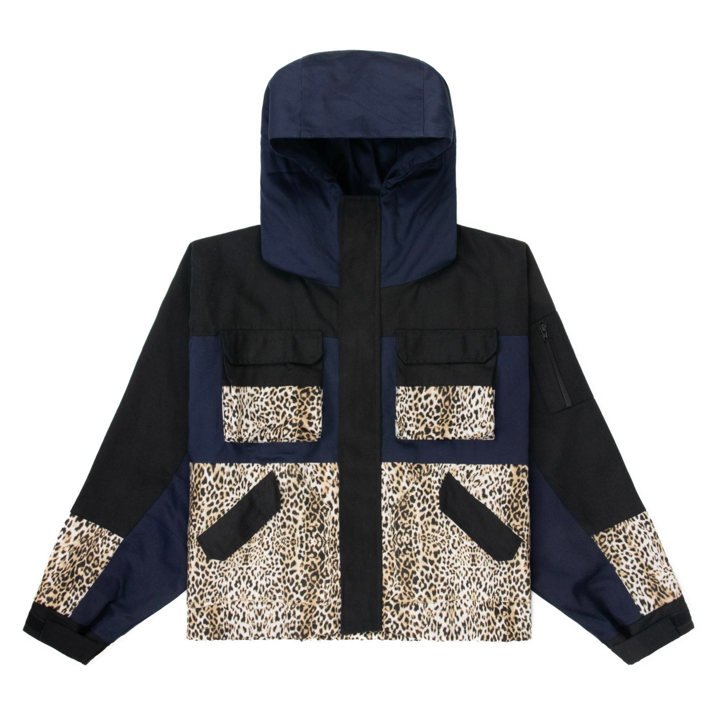 LEOPARD MULTI-POCKET WINDBREAKER