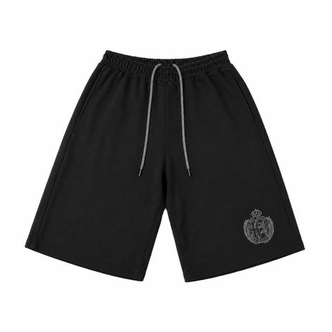 BLACK COTTON SWEATSHORTS