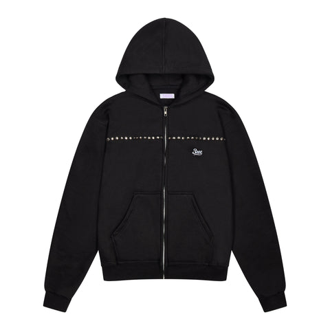 STUDDED ZIP HOODIE