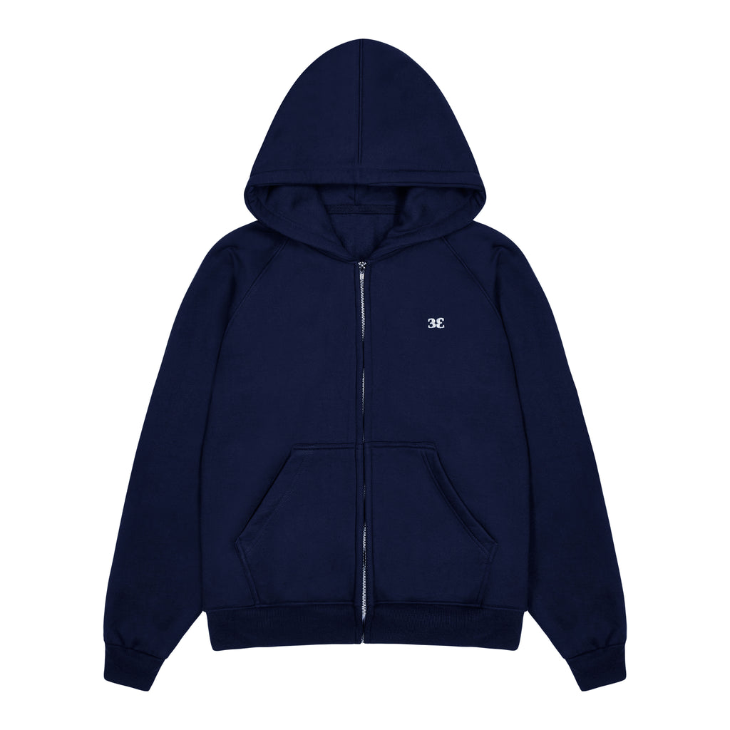 Load image into Gallery viewer, CLASSIC NAVY ZIP HOODIE
