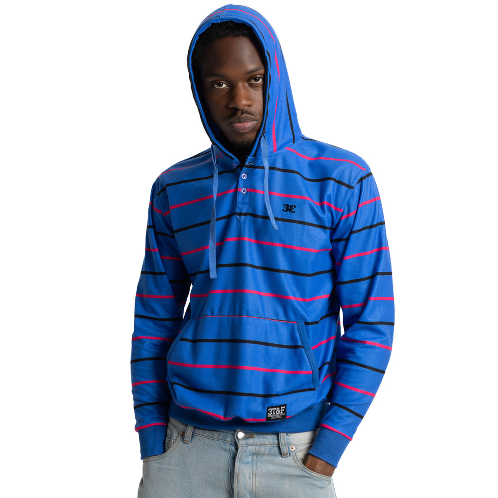 Load image into Gallery viewer, STRIPED POLO HOODIE
